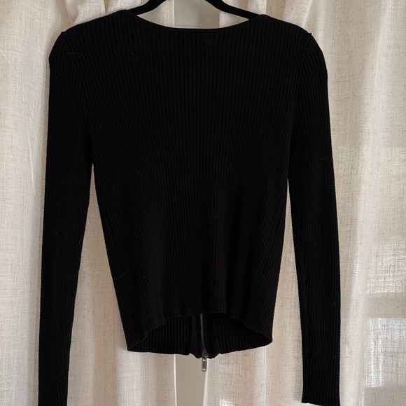 Open Edit Black Ribbed Knit Top - Picture 3 of 3